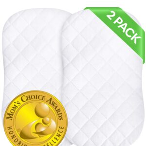 Baby Waterproof Bassinet Cover Compatible with Halo Bassinet Swivel, Glide, Premiere & Luxe Series Sleeper Mattress Pad – 2 Pack - Secure Envelope Design - Silky Soft Mattress Protector