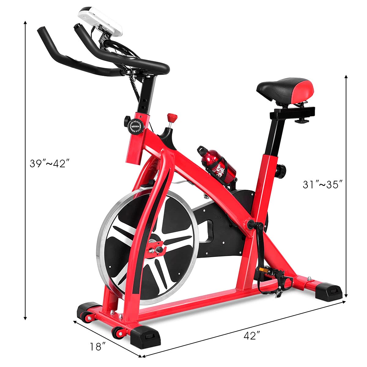 Goplus Indoor Cycling Bike, Stationary Bicycle Exercise Bike with Flywheel and LCD Display, Cardio Fitness Cycle Trainer Professional Exercise Bike for Home and Gym Use