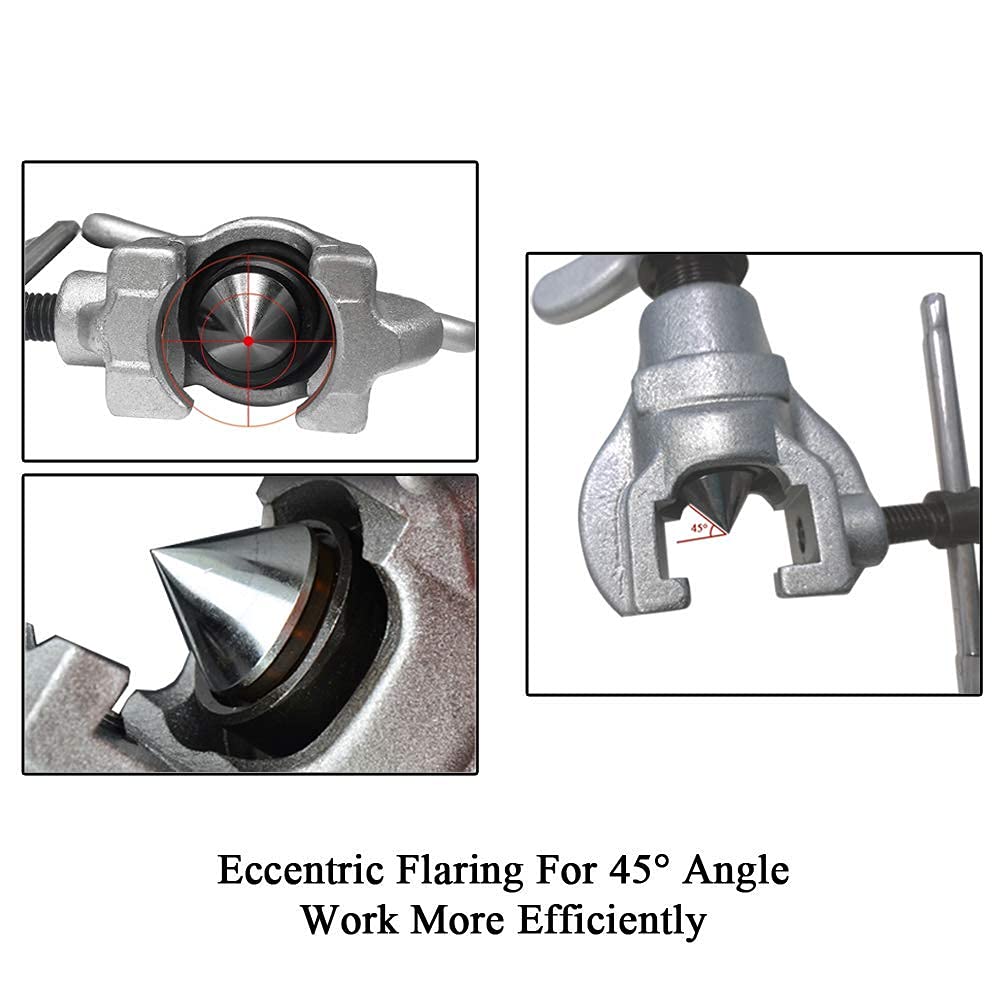 Wostore Tubing Flaring Tool Kit - 7 Dies for Eccentric Flares on 3/16-3/4 inch Copper Pipes - Ideal for Refrigeration HVAC Plumping Work