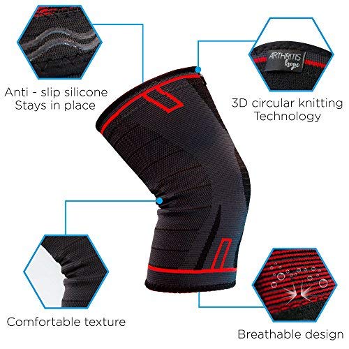 Arthritis Hope Knee Compression Sleeve - Knee Brace for Arthritis and Joint Pain Relief, Improve Circulation, give Support and Comfort, Plus Sizes for Overweight to Obese Thighs and Legs (Black, 7XL)