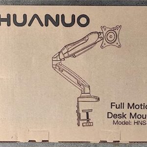 HUANUO Single Monitor Mount, 13 to 32 Inch Gas Spring Monitor Arm, Adjustable Stand, Vesa Mount with Clamp and Grommet Base - Fits 4.4 to 19.8lbs LCD Computer Monitors