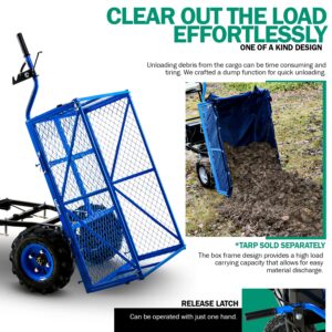 Landworks Utility Service Cart Wheelbarrow Power Wagon Super Duty Electric 48V DC Li-Ion Battery Powered 500LBS Load & 1000LBS+ Hauling Capacity Farm & Garden Dump w/All Purpose Modular Cargo Bed