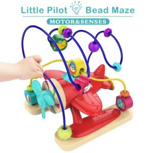 TOP BRIGHT Bead Maze Toys for 1 Year Old Boy Gifts - Educational Bead Maze for Toddlers Boy One Year Old Airplane Toys