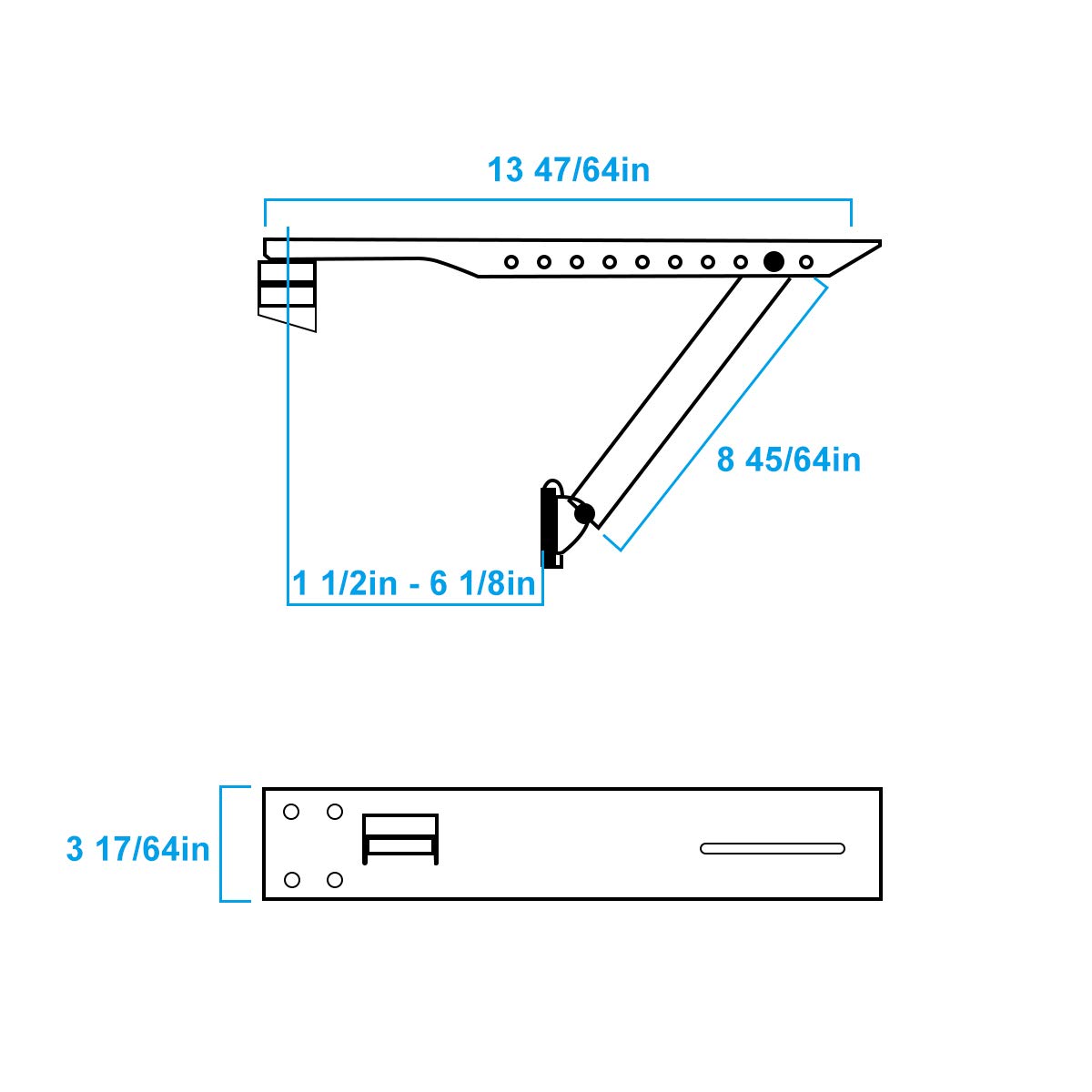 Air Jade Window Air Conditioner Bracket, Up to 85 lbs, Designed to Fit 5,000 to 12,000 BTU Sized Small Unit, Light Duty Universal AC Support Brackets (S)