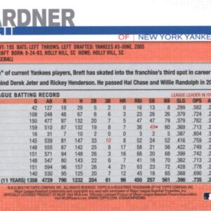 2019 Topps #513 Brett Gardner New York Yankees Baseball Card