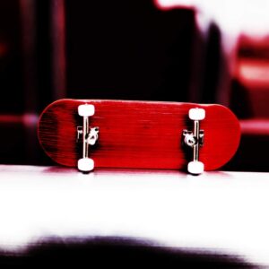 NOAHWOOD Fingerboard Complete PRO 6-Layer Bamboo Handmade Fingerboards NW5.0 Deck (100x33mm Deck+NW3.0 King Trucks 34mm Silvery +2.0 White Wheels) King of Skate Red