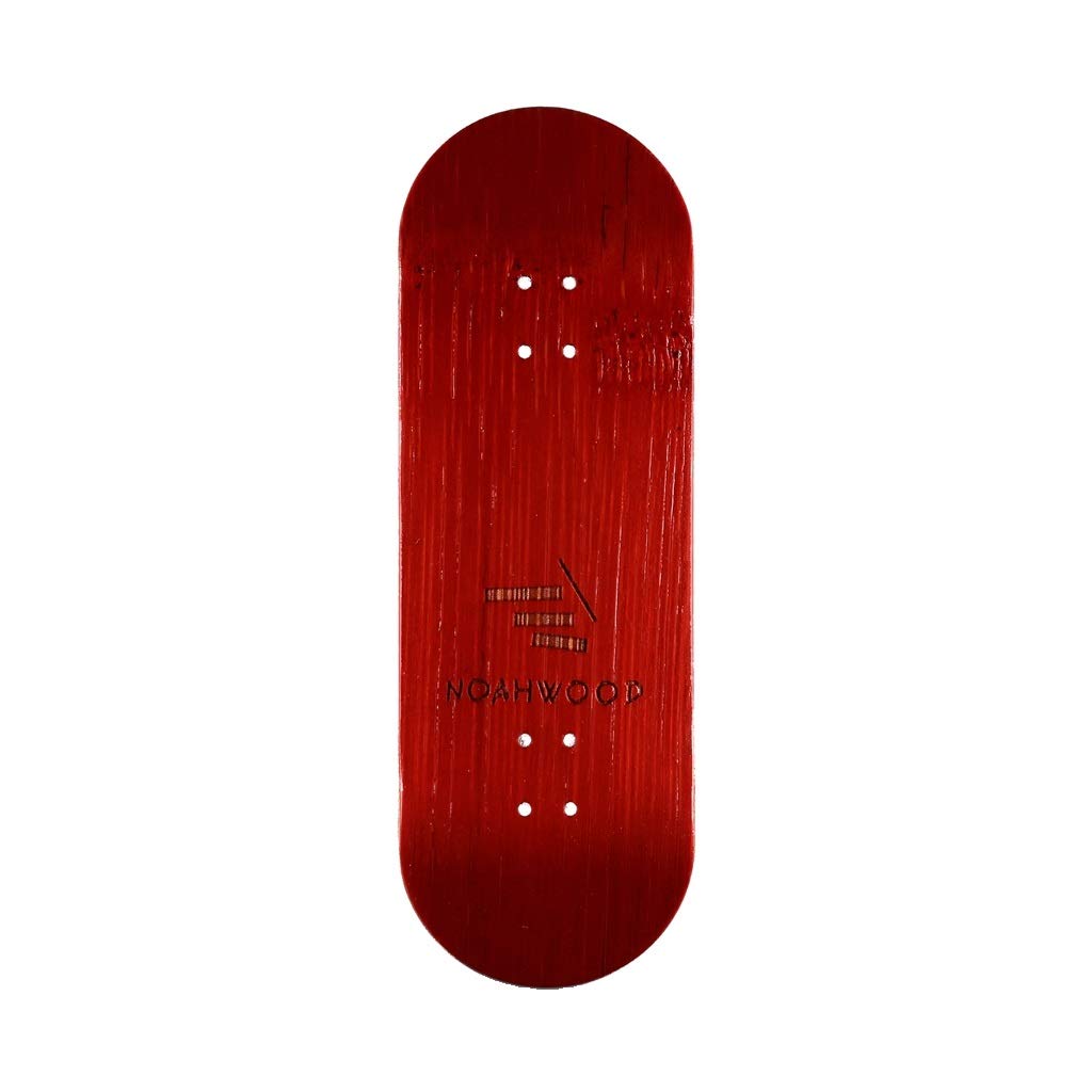 NOAHWOOD Fingerboard Complete PRO 6-Layer Bamboo Handmade Fingerboards NW5.0 Deck (100x33mm Deck+NW3.0 King Trucks 34mm Silvery +2.0 White Wheels) King of Skate Red