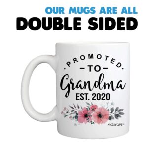 Promoted To Grandma 2020 Coffee Mug - 11oz Cup New Mommy To Be Gift Mug For Parents, Mothers, Inlaws, Stepmom, Grandmothers - Pregnancy Surprise Announcement Mug