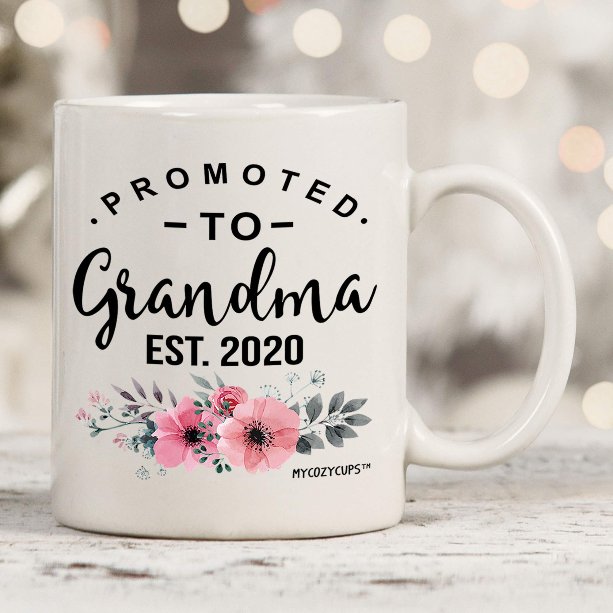 Promoted To Grandma 2020 Coffee Mug - 11oz Cup New Mommy To Be Gift Mug For Parents, Mothers, Inlaws, Stepmom, Grandmothers - Pregnancy Surprise Announcement Mug