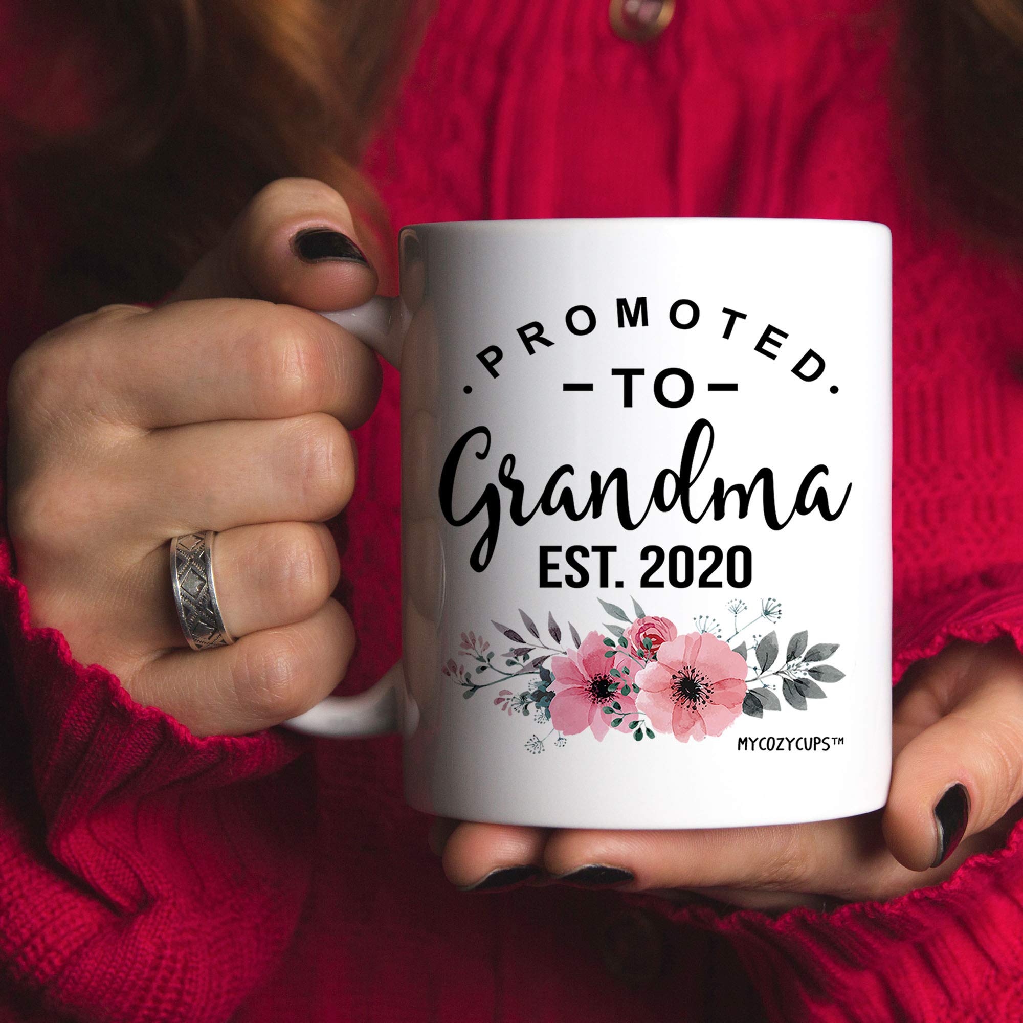 Promoted To Grandma 2020 Coffee Mug - 11oz Cup New Mommy To Be Gift Mug For Parents, Mothers, Inlaws, Stepmom, Grandmothers - Pregnancy Surprise Announcement Mug