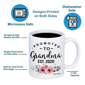 Promoted To Grandma 2020 Coffee Mug - 11oz Cup New Mommy To Be Gift Mug For Parents, Mothers, Inlaws, Stepmom, Grandmothers - Pregnancy Surprise Announcement Mug