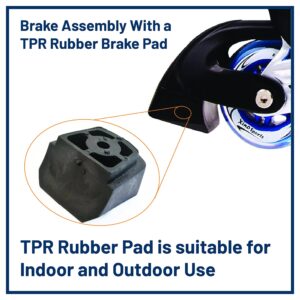 Xino Sports Replacement Brake, Whole Brake Assembly with TPR Rubber Pad, 1 Piece - Will Fit Inline Skates ONLY - NOT a Universal Brake