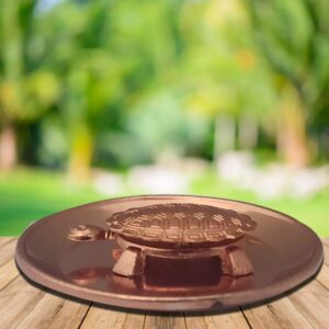 Feng Shui Copper Plate & Tortoise/ Turtle Lucky, Best Wishes, Vastu Living Positivity, Wealth, Good Health ,Good Luck & Longevity, for Home, Office Decor Gift Items. Set of 1