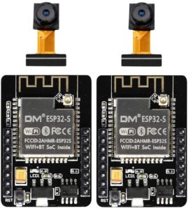 2 pcs esp32-cam w-bt development board, aideepen 2pcs esp32 dc 5v dual-core wl with ov2640 camera tf card module