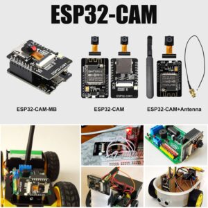 2 PCS ESP32-CAM W-BT Development Board, Aideepen 2PCS ESP32 DC 5V Dual-core WL with OV2640 Camera TF Card Module