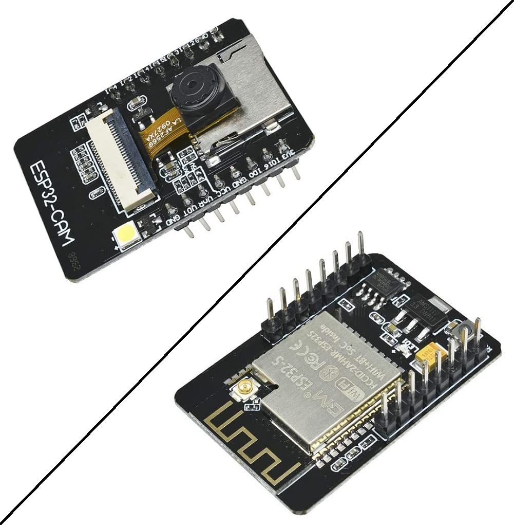 2 PCS ESP32-CAM W-BT Development Board, Aideepen 2PCS ESP32 DC 5V Dual-core WL with OV2640 Camera TF Card Module