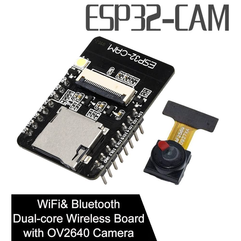 2 PCS ESP32-CAM W-BT Development Board, Aideepen 2PCS ESP32 DC 5V Dual-core WL with OV2640 Camera TF Card Module