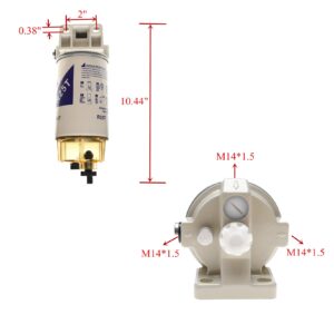 iFJF R25T Fuel Filter/Water Separator Assembly Replacement for 245R Series Diesel Engine 10 Micron with 2 Fittings Replaces WK940/38X 20386081 33771