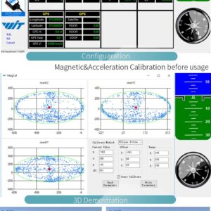 [Bluetooth 5.0 Accelerometer+Inclinometer] WT901BLECL MPU9250 High-Precision 9-axis Gyroscope+Angle(XY 0.2° Accuracy)+Magnetometer Compass with Kalman Filter, Low-Power 3-axis AHRS IMU Tilt Sensor