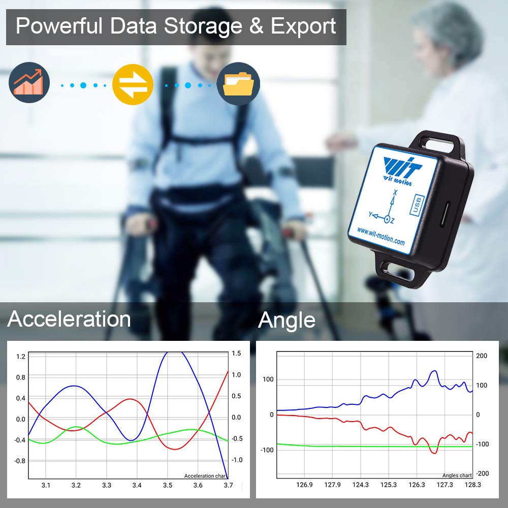 [Bluetooth 5.0 Accelerometer+Inclinometer] WT901BLECL MPU9250 High-Precision 9-axis Gyroscope+Angle(XY 0.2° Accuracy)+Magnetometer Compass with Kalman Filter, Low-Power 3-axis AHRS IMU Tilt Sensor