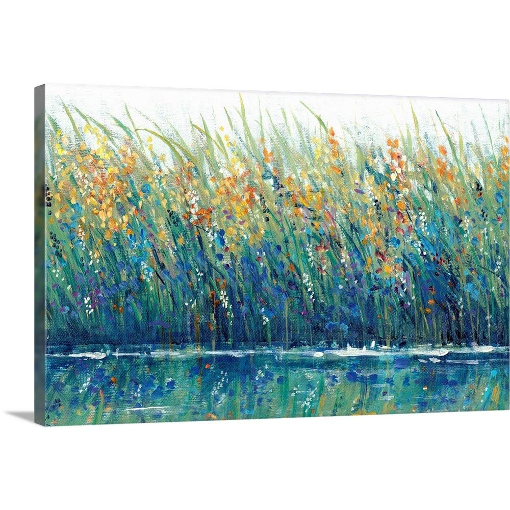 GREATBIGCANVAS Wildflower Reflection II Canvas Wall Art Print, Floral Home Decor Artwork, 36"x24"x1.5"