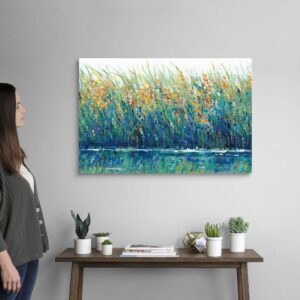 GREATBIGCANVAS Wildflower Reflection II Canvas Wall Art Print, Floral Home Decor Artwork, 36"x24"x1.5"