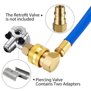 3 Pieces BPV31 Bullet Piercing Tap Valve Kits U-Charging Hose Refrigerant Can Tap with Gauge R134a Can to R12/R22 Port 1/2 Replace for AP4502525 BPV31D GPV14 GPV31 GPV38 GPV56 MPV31