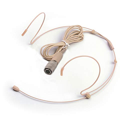 Sujeetec Microphone Headset Headworn Earset Over Ear Hanging Mic Compatible with Audio Technica Wireless System & Bodypack Transmitter, Ideal for Lectures, Live Performance, Theater, Podcasts-Beige