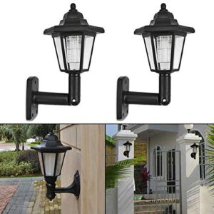 JLFTF 2X Solar Light Home Garden Door Solar Power LED Light Path Way Wall Landscape Mount Garden Fence Lamp Outdoor Night Light