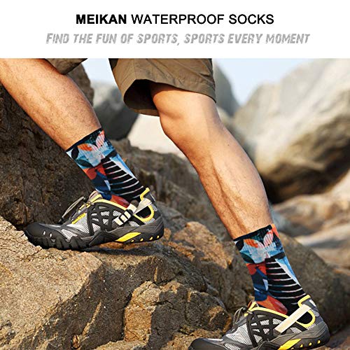 MEIKAN Waterproof Hiking Socks for Men Women, Wading Outdoor Seamless Ankle Cool Pro Mountain Socks 1 Pair (Multicolor, Medium)