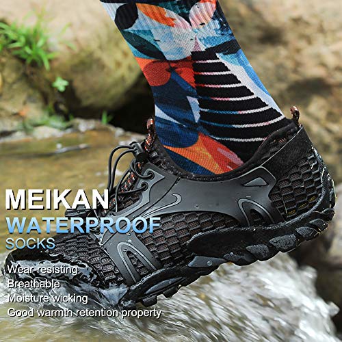 MEIKAN Waterproof Hiking Socks for Men Women, Wading Outdoor Seamless Ankle Cool Pro Mountain Socks 1 Pair (Multicolor, Medium)