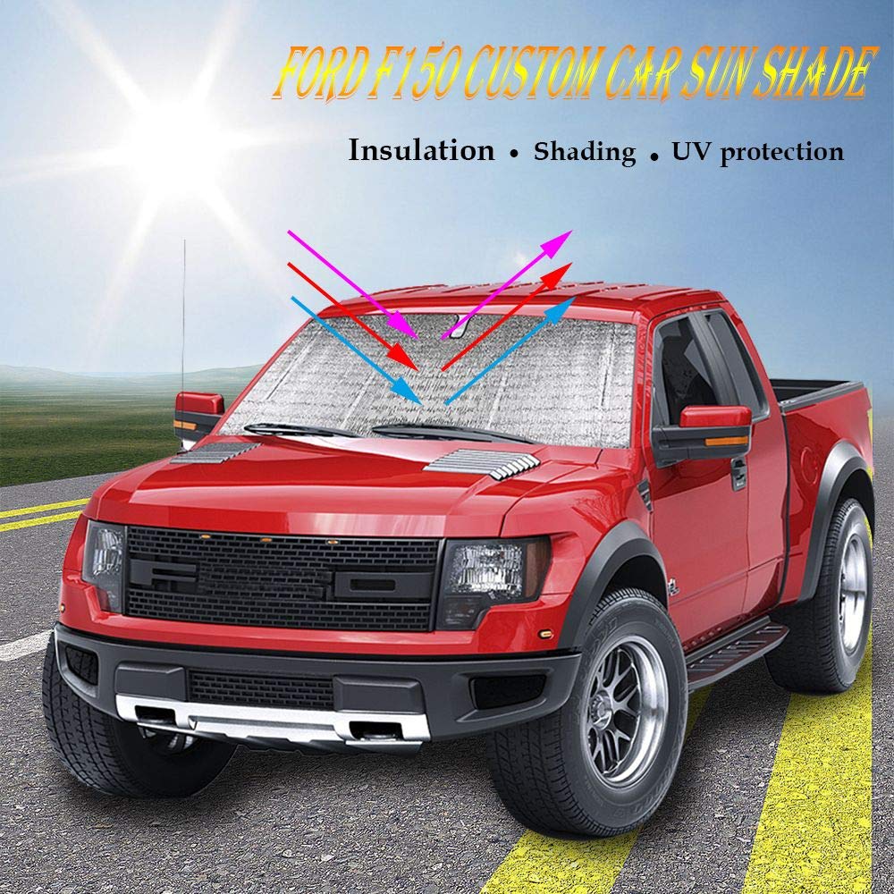 JeCar Windshield Sunshade, Car Front Window Sun Shade Foldable Sun Visor for Ford F150 2009-2014