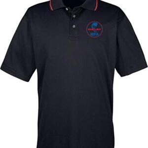 Ford Mustang Shelby Blue and Red Two Tone Polo, Black 6XL