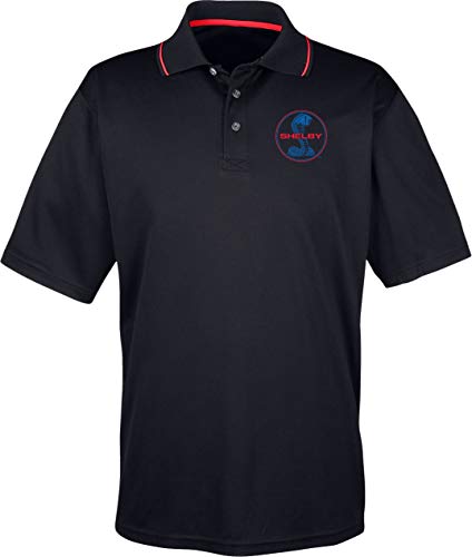 Ford Mustang Shelby Blue and Red Two Tone Polo, Black 6XL