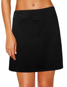 oyamiki women's active performance skort lightweight skirt for running golf workout sports black tennis skirt