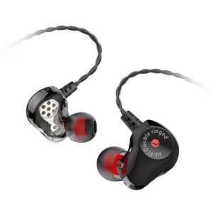 earphones wired in ear headphones earbud high resolution heavy bass with mic,dual dynamic drivers,earbuds compatible with ios, android, laptop with 3.5mm stereo jack. (black)