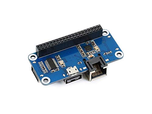 Ethernet/USB HUB HAT Expansion Board for Raspberry Pi 4 B/3 B+/3 B/2 B/Zero/Zero W /2 W/Zero WH/2WH, with 1 RJ45 10/100M Ethernet Port, 3 USB Ports Compatible with USB2.0/1.1