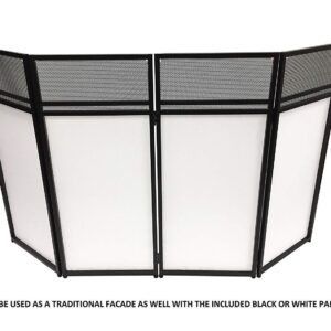 DJ Event Facade White/Black Scrim Metal Frame Booth + 20" x 40" Flat Table Top Includes Both White and Black Panels + Carrying Cases!