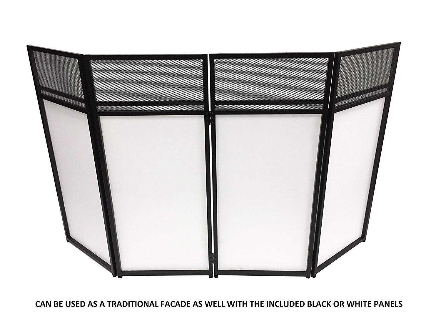 DJ Event Facade White/Black Scrim Metal Frame Booth + 20" x 40" Flat Table Top Includes Both White and Black Panels + Carrying Cases!