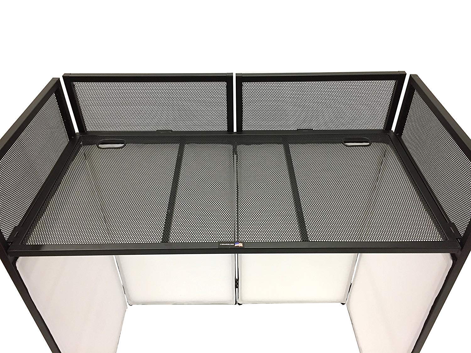 DJ Event Facade White/Black Scrim Metal Frame Booth + 20" x 40" Flat Table Top Includes Both White and Black Panels + Carrying Cases!