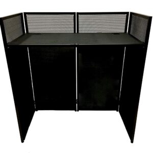 DJ Event Facade White/Black Scrim Metal Frame Booth + 20" x 40" Flat Table Top Includes Both White and Black Panels + Carrying Cases!