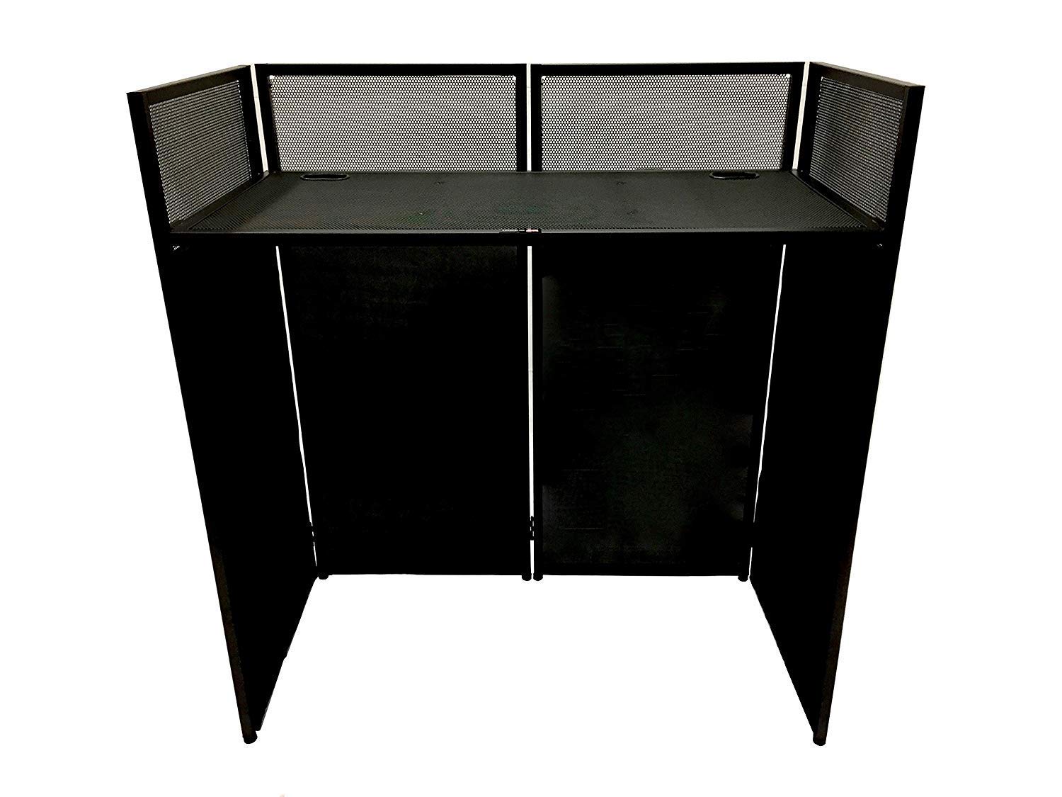 DJ Event Facade White/Black Scrim Metal Frame Booth + 20" x 40" Flat Table Top Includes Both White and Black Panels + Carrying Cases!