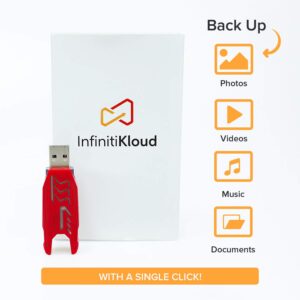 Infiniti Kloud™ 64GB USB 3.0 Flash Drive & Backup Solution - Includes Infiniti Kloud One-Click Backup Software and USB-C Adapter (Mac and PC Compatible) - InfinitiKloud