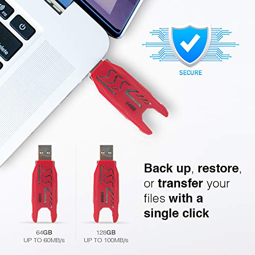 Infiniti Kloud™ 64GB USB 3.0 Flash Drive & Backup Solution - Includes Infiniti Kloud One-Click Backup Software and USB-C Adapter (Mac and PC Compatible) - InfinitiKloud