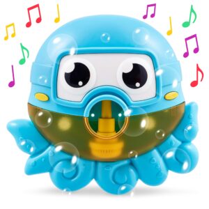 chuchik octopus bath toy. bubble bath maker for the bathtub. blows bubbles and plays 24 children’s songs – kids,toddler baby bath toys makes great gifts for toddlers – sing-along bath bubble machine