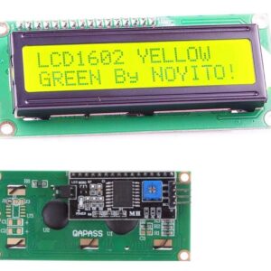 NOYITO 1602 16x2 LCD Module Yellow-Green Backlight with PCF8574T IC IIC Driver Serial Interface Compatible with Win OS UNO R3 MEGA2560 (Pack of 2) (1602 IIC Screen Yellow-Green)