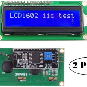 NOYITO 1602 16x2 LCD Module Yellow-Green Backlight with PCF8574T IC IIC Driver Serial Interface Compatible with Win OS UNO R3 MEGA2560 (Pack of 2) (1602 IIC Screen Yellow-Green)