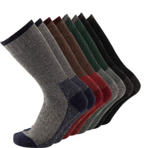 kavanyiso men's merino wool hiking socks breathable athletic crew thicken (4pairs ass 10-13)