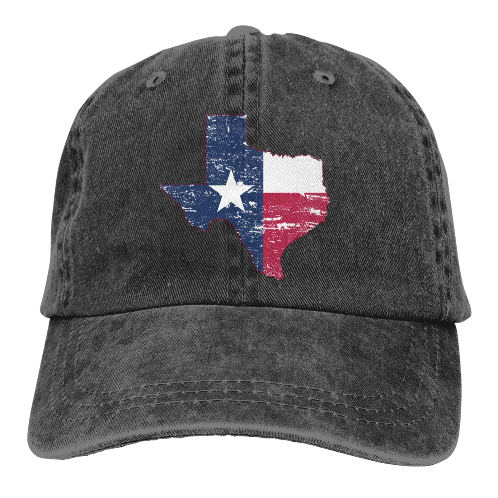 Eden Edies Texas State Flag Map Shape Design Denim Fabric Baseball Hat Adjustable Jeans Cap