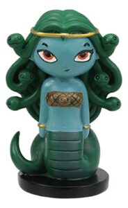 ebros gift greekies collection greek mythology goddess medusa with gorgon snake tail statue 3.75" tall stone gaze death stare seductress collectible figurine ancient zodiac mythology